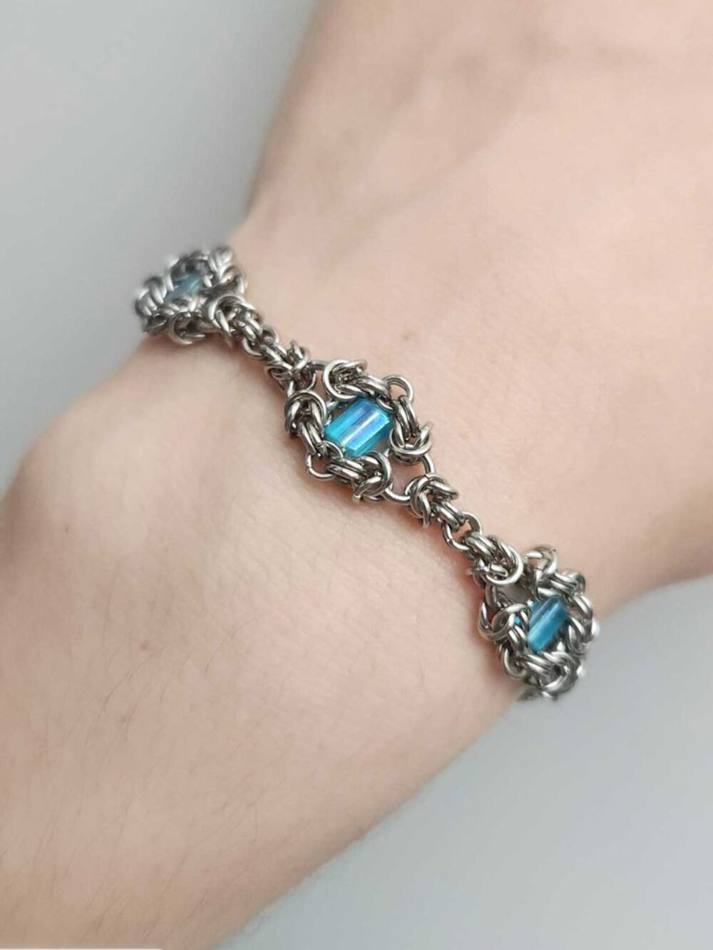 Victorian silver chainmail bracelet